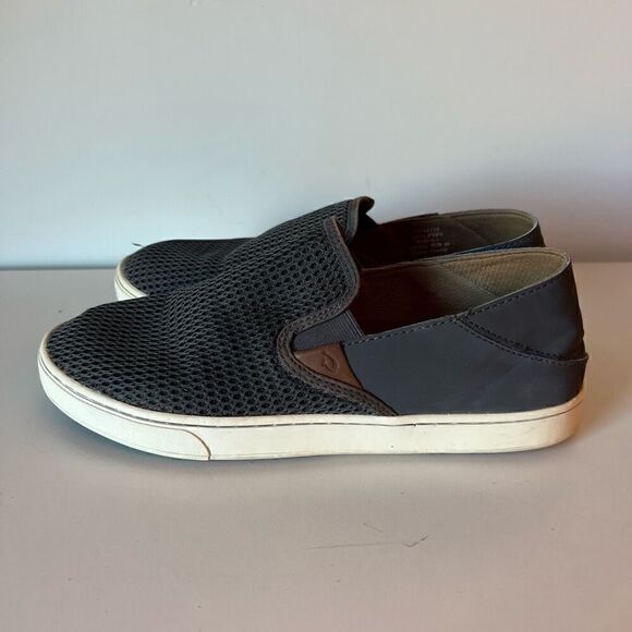 OluKai Womens Pehuea Shoes Size 10 Grey Slip-On Casual Mesh Drop Heel Sneakers - Picture 3 of 8